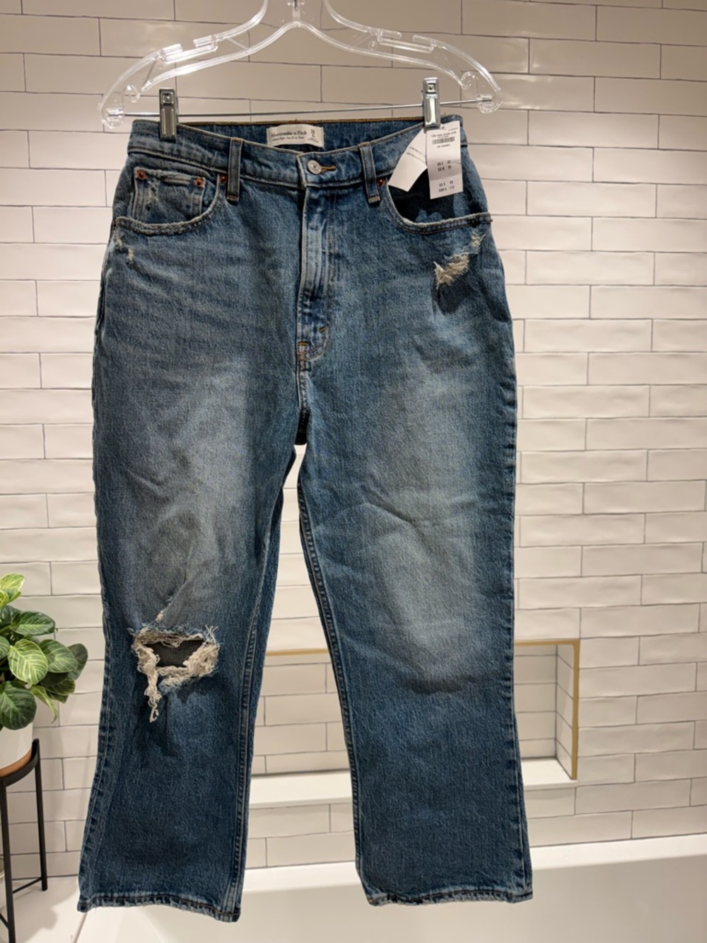 Abercrombie & Fitch Blue High-Rise Kick Flare Jeans (short)
